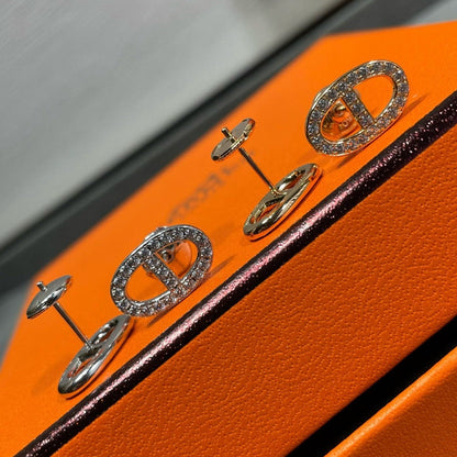 [Kincade Jewelrys]HM FULL DIAMOND PIG NOSE STUD EARRINGS