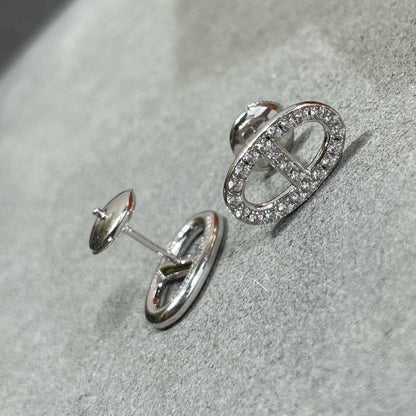 [Kincade Jewelrys]HM FULL DIAMOND PIG NOSE STUD EARRINGS