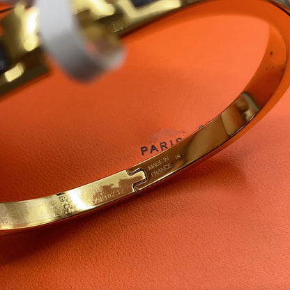 [Kincade Jewelrys]CLASSIC HM CLIC BLACK 8MM ENAMEL BRACELET