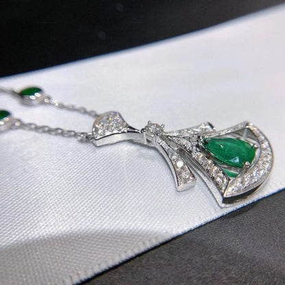 [Kincade Jewelrys]DREAM NECKLACE MALACHITE DIAMOND SILVER