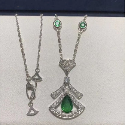 [Kincade Jewelrys]DREAM NECKLACE MALACHITE DIAMOND SILVER