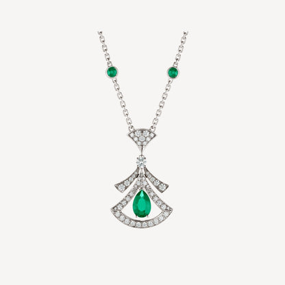 [Kincade Jewelrys]DREAM NECKLACE MALACHITE DIAMOND SILVER