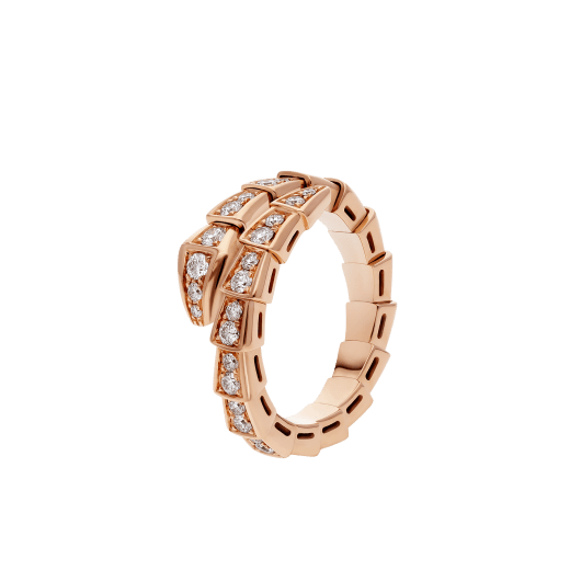 [Kincade Jewelrys]SERPENTI RING PINK GOLD DIAMOND PAVED 4MM