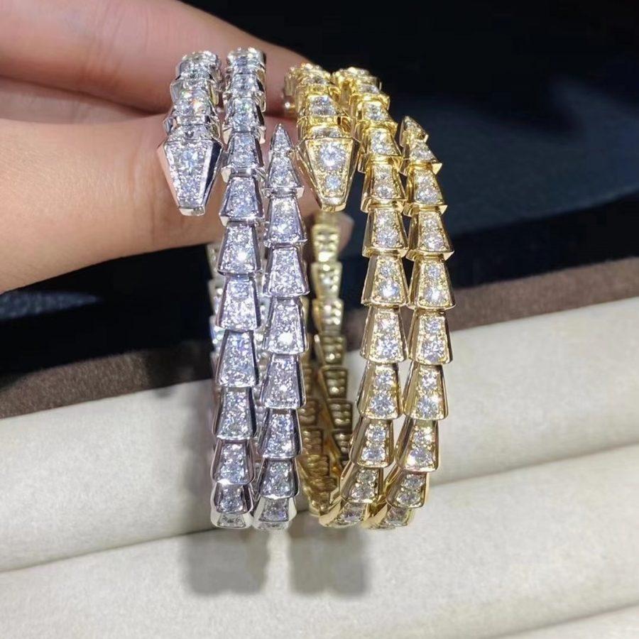 [Kincade Jewelrys]SERPENTI BRACELET GOLD DIAMOND DOUBLE ROW