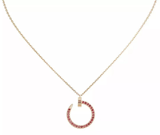[Kincade Jewelrys]JUSTE NECKLACE GOLD RED DIAMONDS