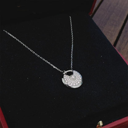 [Kincade Jewelrys]AMULETTE SILVER FULL DIAMOND NECKLACE