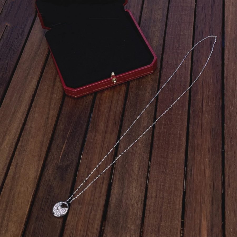 [Kincade Jewelrys]AMULETTE SILVER FULL DIAMOND NECKLACE