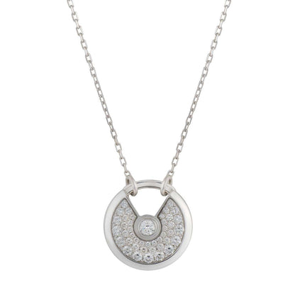 [Kincade Jewelrys]AMULETTE SILVER FULL DIAMOND NECKLACE