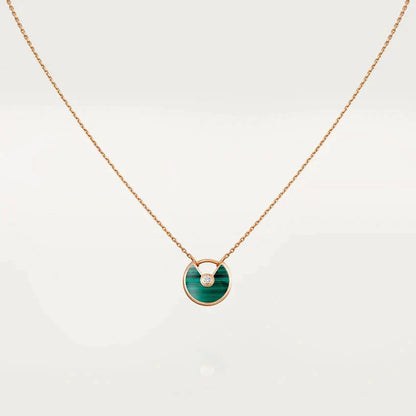 [Kincade Jewelrys]AMULETTE ROSE GOLD MALACHITE NECKLACE