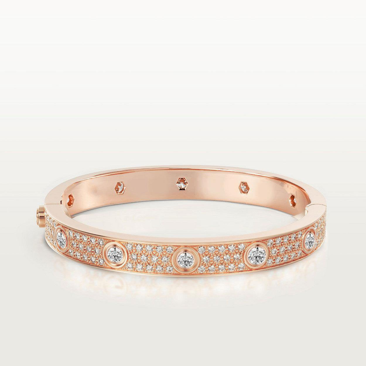 [Kincade Jewelrys]LOVE BRACELET 6.1MM DIAMOND-PAVED 10 BIG DIAMONDS