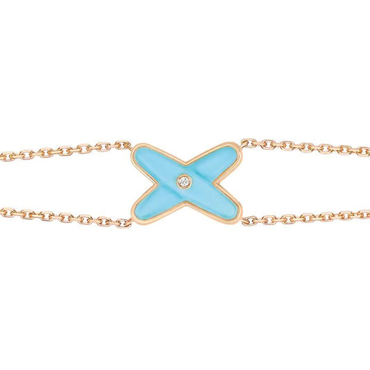 [Kincade Jewelrys]JEUX BRACELET TURQUOISE PINK GOLD 1 DIAMOND