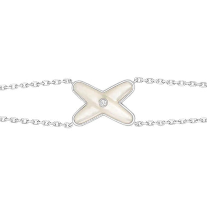 [Kincade Jewelrys]JEUX BRACELET WHITE MOP SILVER 1 DIAMOND
