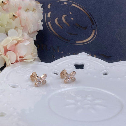[Kincade Jewelrys]JEUX DE PINK GOLD DIAMOND EARRINGS