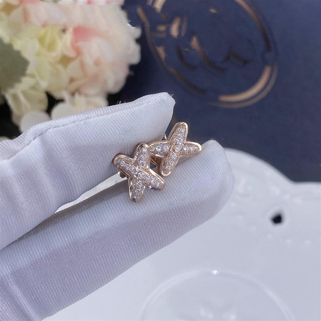 [Kincade Jewelrys]JEUX DE PINK GOLD DIAMOND EARRINGS