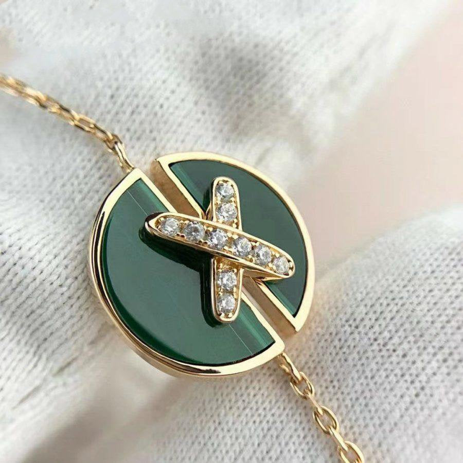 [Kincade Jewelrys]JEUX DE BRACELET MALACHITE PINK GOLD DIAMONDS