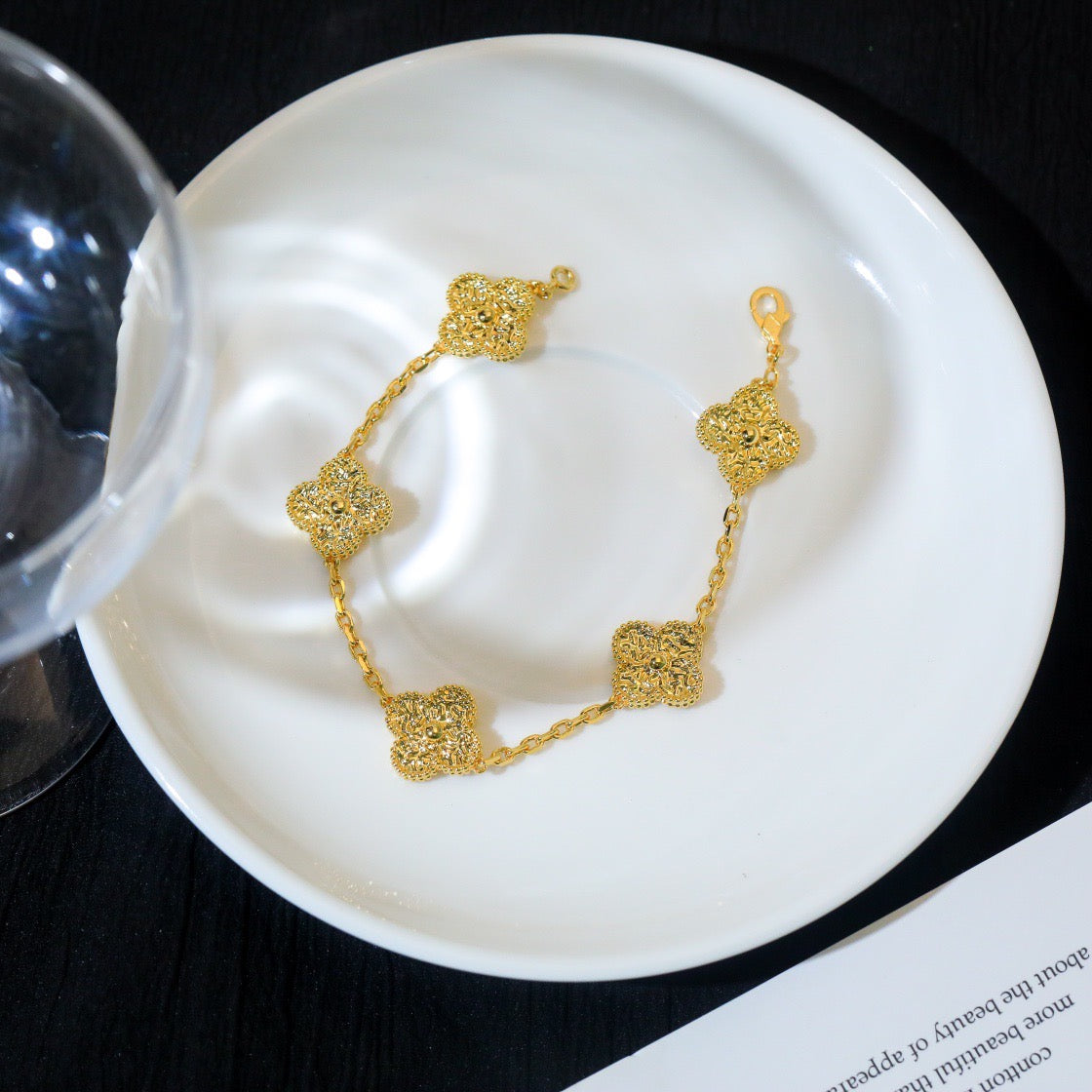 [Kincade Jewelrys]CLOVER 5 MOTIFS BRONZING BRACELET