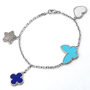 [Kincade Jewelrys]LUCKY SPRING SILVER BRACELET 4 MOTIF