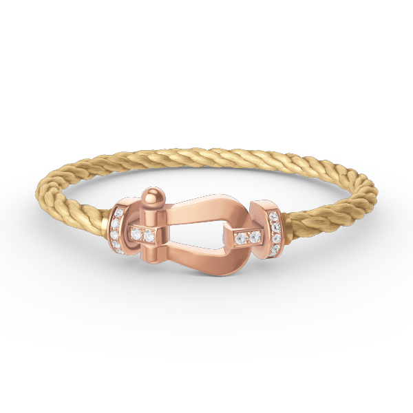 [Kincade Jewelrys]FORCE LARGE HORSESHOE HALF DIAMOND BRACELET ROSE GOLD
