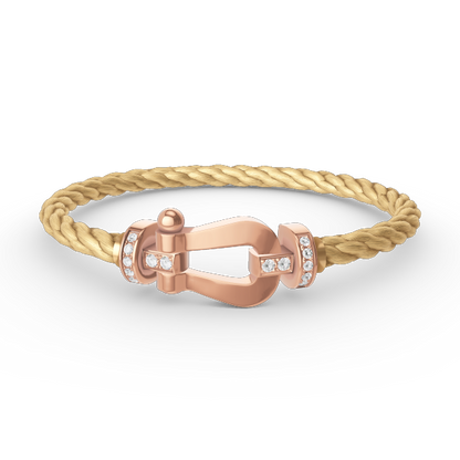[Kincade Jewelrys]FORCE LARGE HORSESHOE HALF DIAMOND BRACELET ROSE GOLD