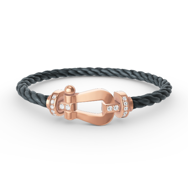[Kincade Jewelrys]FORCE LARGE HORSESHOE HALF DIAMOND BRACELET ROSE GOLD