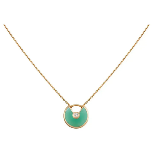 [Kincade Jewelrys]AMULETTE GOLD MALACHITE NECKLACE