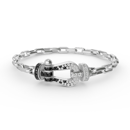 [Kincade Jewelrys]FORCE LARGE HORSESHOE CLASP  METAL BRACELET