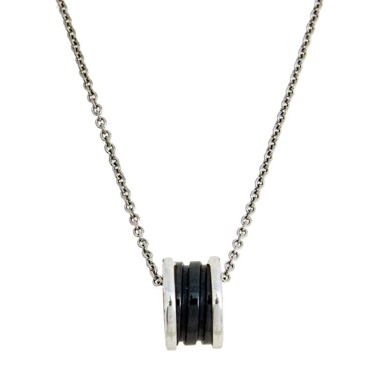 [Kincade Jewelrys]ZERO 1 BLACK CERAMIC SILVER NECKLACE
