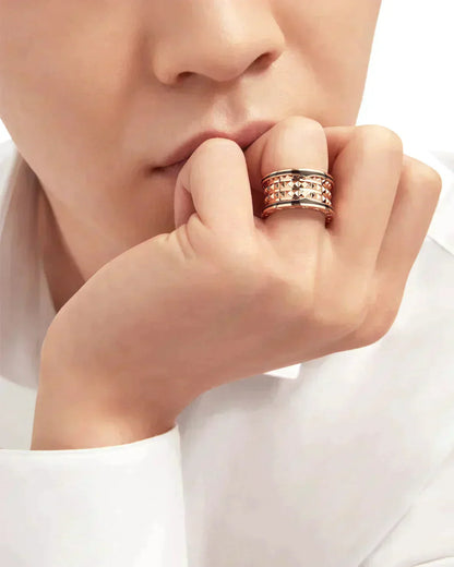 [Kincade Jewelrys]ZERO 1 ROCK BLACK CERAMIC PINK GOLD LARGE MODEL