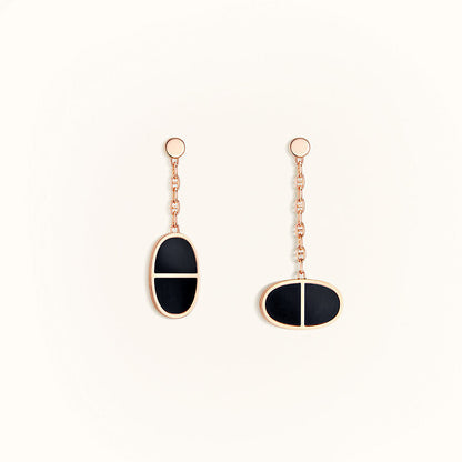 [Kincade Jewelrys]CHAINE VERSO BLACK CERAMIC EARRINGS