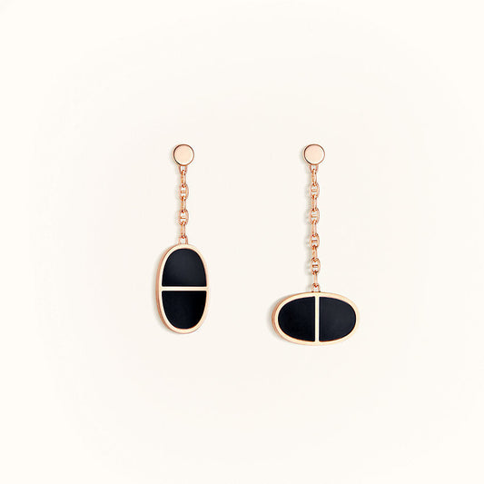 [Kincade Jewelrys]CHAINE VERSO BLACK CERAMIC EARRINGS