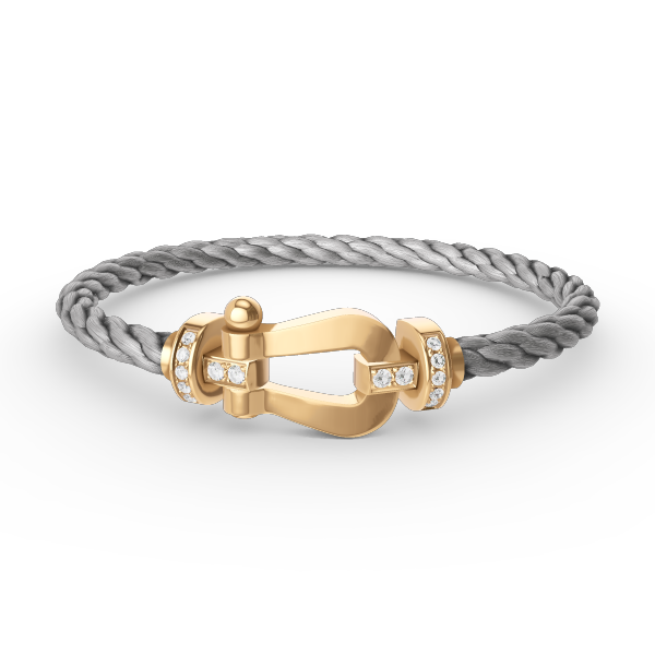 [Kincade Jewelrys]FORCE LARGE HORSESHOE HALF DIAMOND BRACELET GOLD