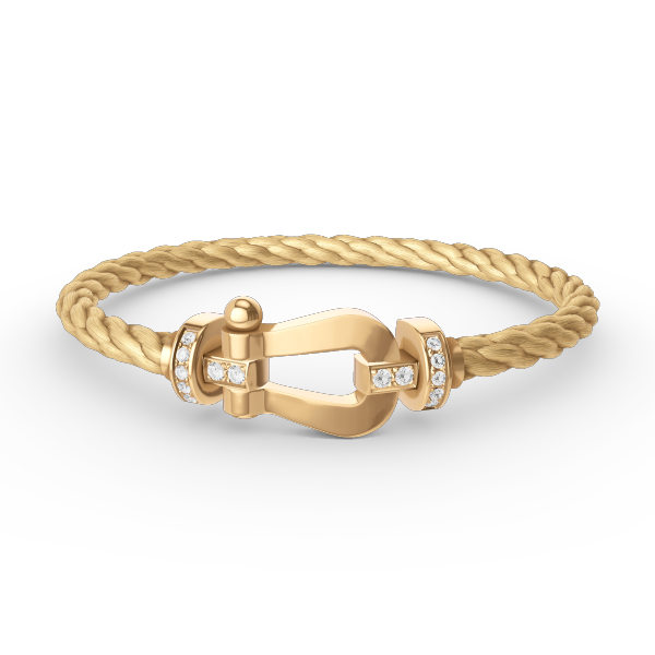 [Kincade Jewelrys]FORCE LARGE HORSESHOE HALF DIAMOND BRACELET GOLD