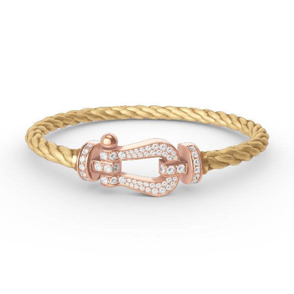 [Kincade Jewelrys]FORCE LARGE HORSESHOE FULL DIAMOND BRACELET ROSE GOLD