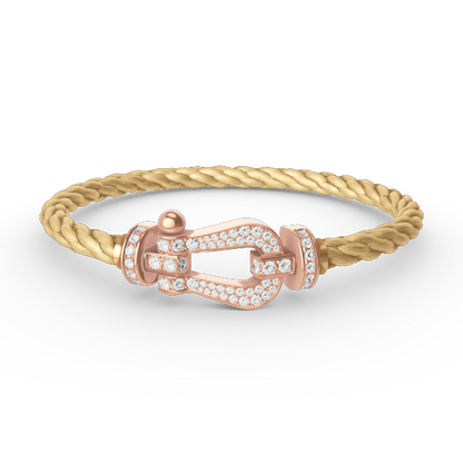 [Kincade Jewelrys]FORCE LARGE HORSESHOE FULL DIAMOND BRACELET ROSE GOLD