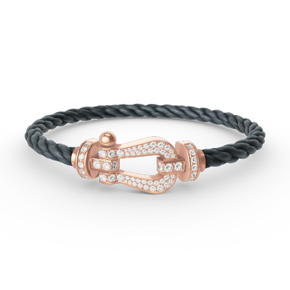 [Kincade Jewelrys]FORCE LARGE HORSESHOE FULL DIAMOND BRACELET ROSE GOLD