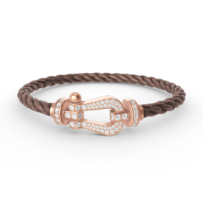 [Kincade Jewelrys]FORCE LARGE HORSESHOE FULL DIAMOND BRACELET ROSE GOLD