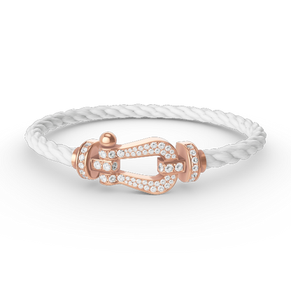 [Kincade Jewelrys]FORCE LARGE HORSESHOE FULL DIAMOND BRACELET ROSE GOLD