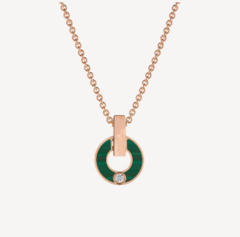 [Kincade Jewelrys]GARI NECKLACE PINK GOLD MALACHITE