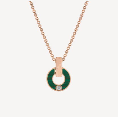 [Kincade Jewelrys]GARI NECKLACE PINK GOLD MALACHITE