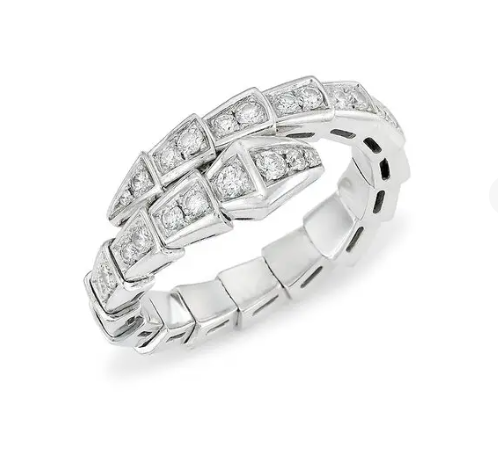 [Kincade Jewelrys]SERPENTI RING SILVER DIAMOND PAVED 4MM