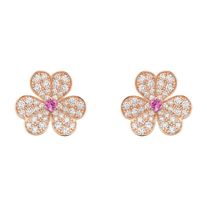 [Kincade Jewelrys]FRIVOLE PINK GOLD FLOWER DIAMOND EARRINGS