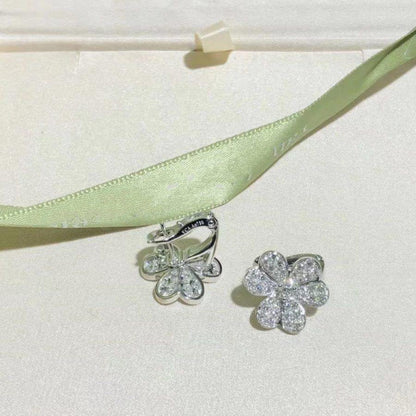[Kincade Jewelrys]FRIVOLE SILVER FLOWER DIAMOND EARRINGS