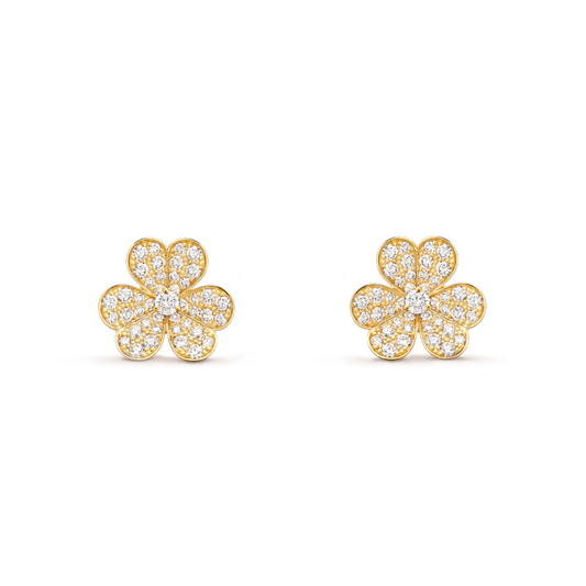 [Kincade Jewelrys]FRIVOLE GOLD FLOWER DIAMOND EARRINGS