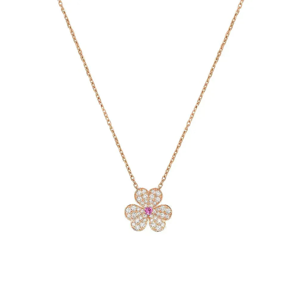[Kincade Jewelrys]FRIVOLE ROSE GOLD FLOWER DIAMOND NECKLACE