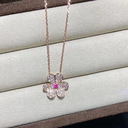 [Kincade Jewelrys]FRIVOLE ROSE GOLD FLOWER DIAMOND NECKLACE