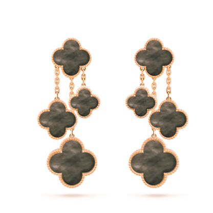 [Kincade Jewelrys]CLOVER EARRINGS DARK MOP 4 MOTIFS ROSE GOLD