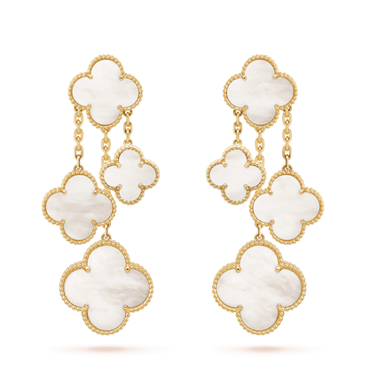 [Kincade Jewelrys]CLOVER EARRINGS WHITE MOP 4 MOTIFS GOLD