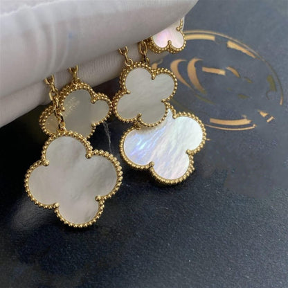 [Kincade Jewelrys]CLOVER EARRINGS WHITE MOP 4 MOTIFS GOLD