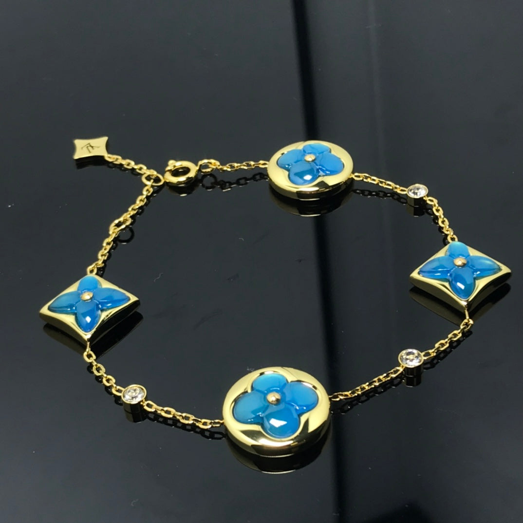 [Kincade Jewelrys]STAR AND SUN 4 MOTIF BLUE BRACELET