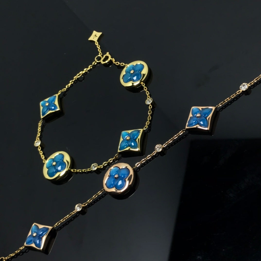[Kincade Jewelrys]STAR AND SUN 4 MOTIF BLUE BRACELET